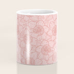 Spring Garden Flower Lineart - Pink Coffee Mug Gallery Image 4