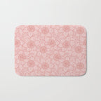 Spring Garden Flower Lineart - Pink Bath Mat Gallery Image 1