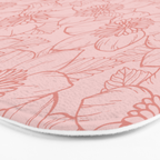 Spring Garden Flower Lineart - Pink Bath Mat Gallery Image 3
