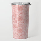 Spring Garden Flower Lineart - Pink Travel Mug Gallery Image 2