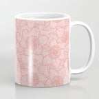 Spring Garden Flower Lineart - Pink Coffee Mug Gallery Image 1