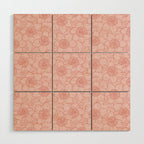 Spring Garden Flower Lineart - Pink Wood Wall Art Gallery Image 1