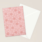 Spring Garden Flower Lineart - Pink Stationery Card Gallery Image 2
