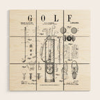 Golf Club Golfer Old Vintage Patent Drawing Print Wood Wall Art Gallery Image 1