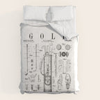 Golf Club Golfer Old Vintage Patent Drawing Print Comforter Gallery Image 6