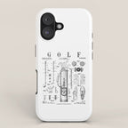 Golf Club Golfer Old Vintage Patent Drawing Print iPhone Case Gallery Image 1