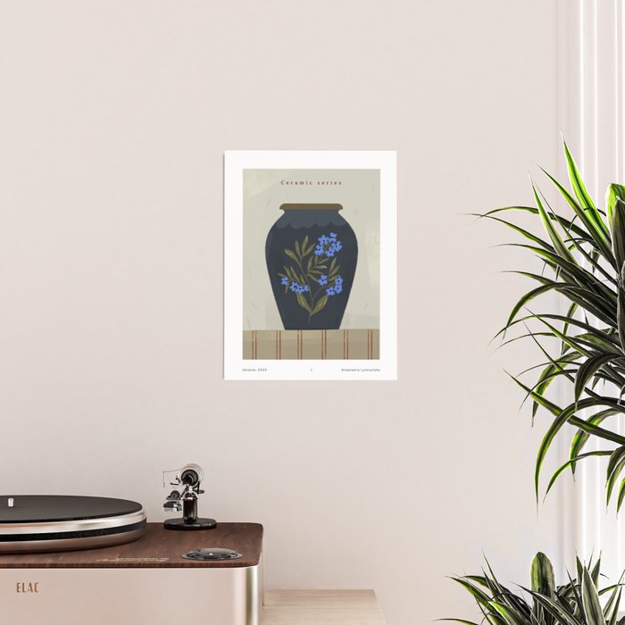 blue jug with floral ornament  Poster Gallery Image 2