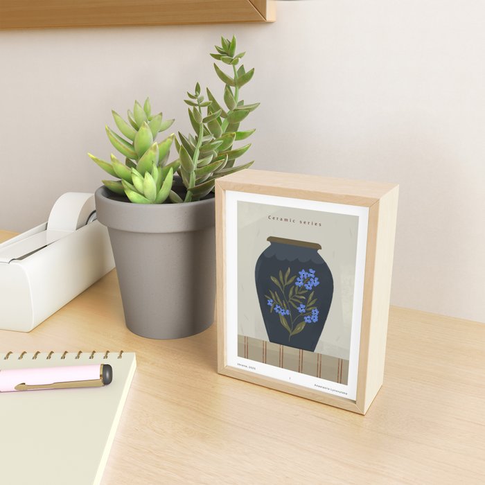blue jug with floral ornament  Mini Art Print Gallery Image 2