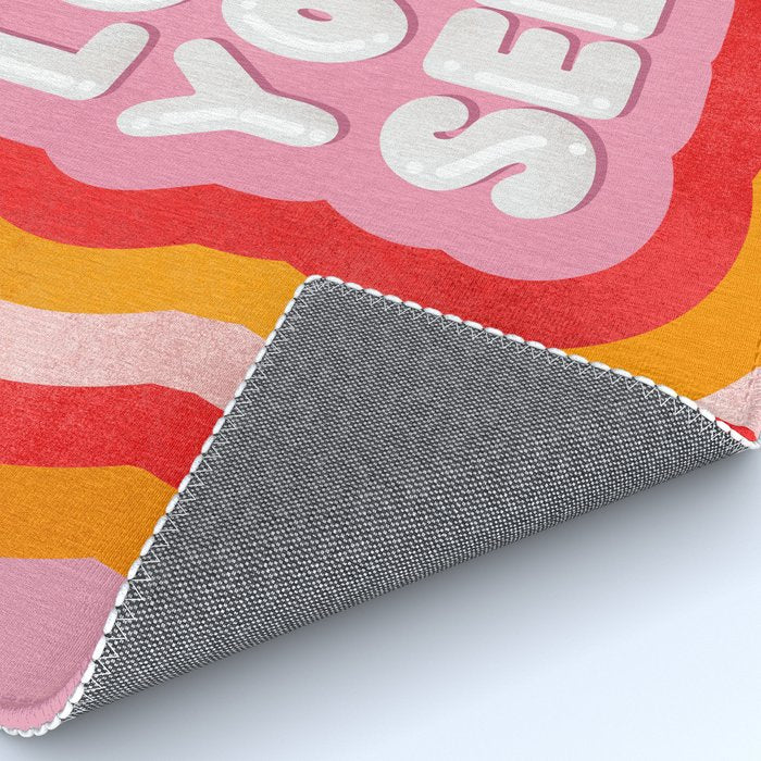 Love Yourself retro type Rug Gallery Image 4
