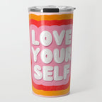 Love Yourself retro type Travel Mug Gallery Image 1