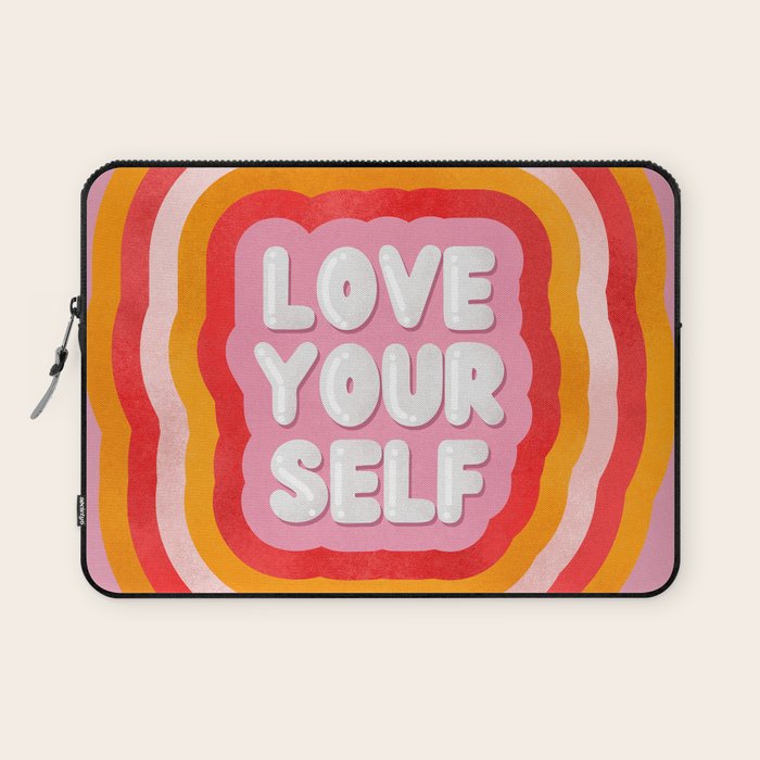 Love Yourself retro type Laptop Sleeve Gallery Image 1