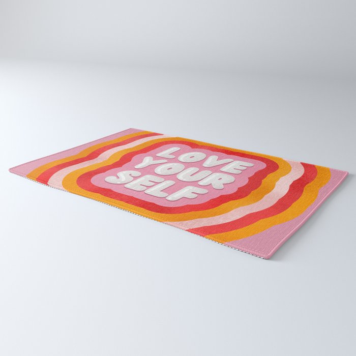 Love Yourself retro type Rug Gallery Image 3