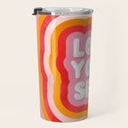 Love Yourself retro type Travel Mug Gallery Image 3