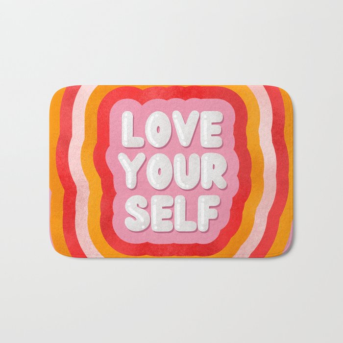 Love Yourself retro type Bath Mat Gallery Image 1
