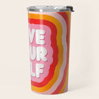Love Yourself retro type Travel Mug Gallery Image 2