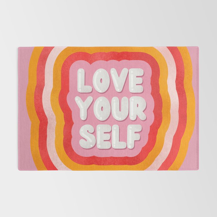 Love Yourself retro type Rug Gallery Image 2