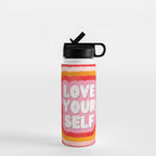 Love Yourself retro type Water Bottle Gallery Image 1