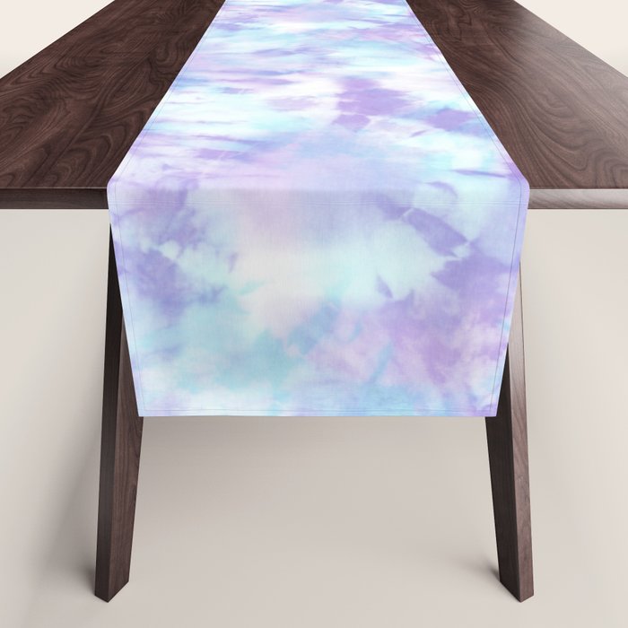 Purple and Blue Pastel Tie-Dye Table Runner Gallery Image 1