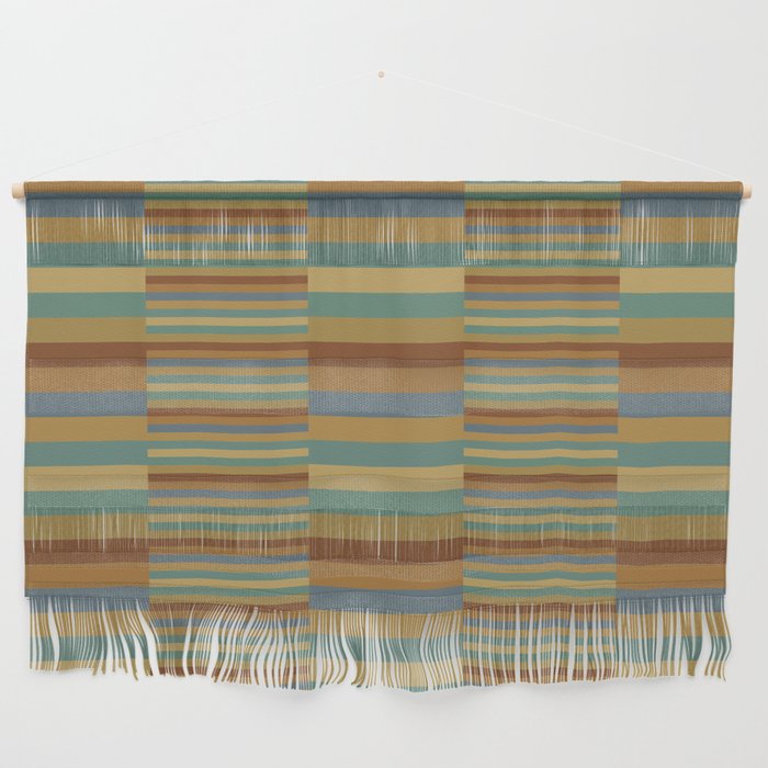 Mixed Stripes Pattern XX Retro Earthy Wall Hanging Gallery Image 1