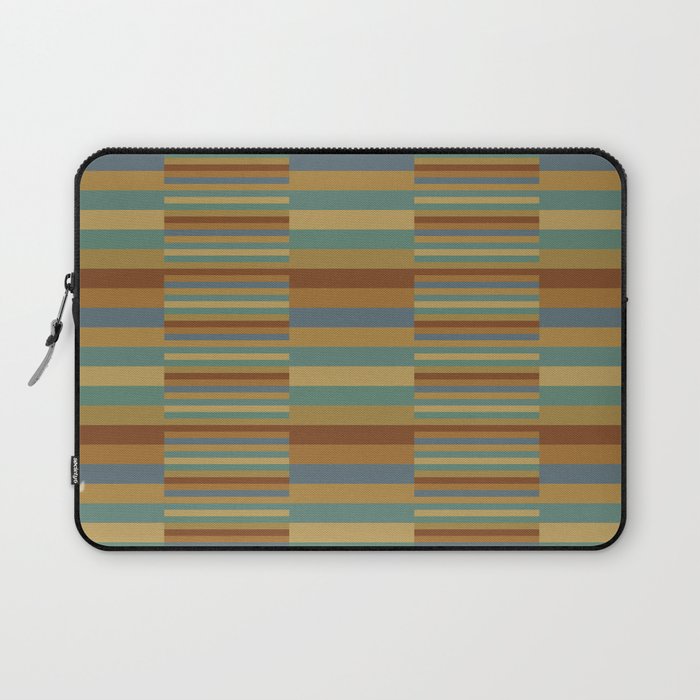 Mixed Stripes Pattern XX Retro Earthy Laptop Sleeve Gallery Image 1