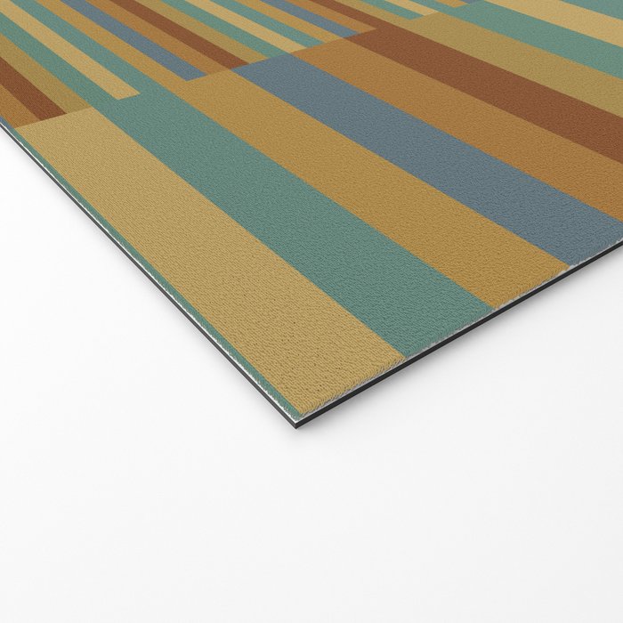 Mixed Stripes Pattern XX Retro Earthy Welcome Mat Gallery Image 2
