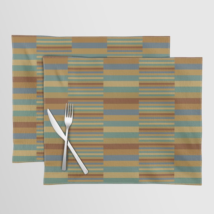 Mixed Stripes Pattern XX Retro Earthy Placemat Gallery Image 1