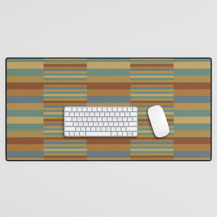 Mixed Stripes Pattern XX Retro Earthy Desk Mat Gallery Image 1