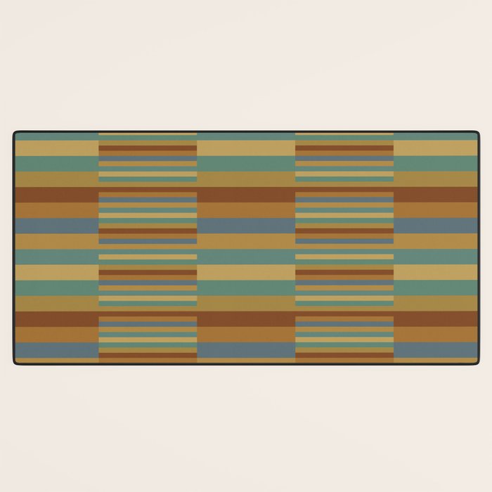 Mixed Stripes Pattern XX Retro Earthy Desk Mat Gallery Image 3