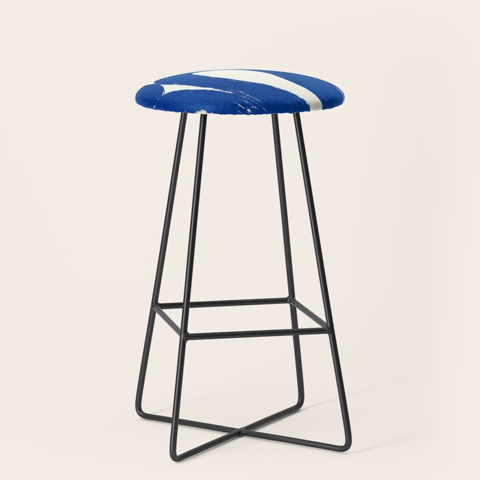 Abstract blue shapes pattern N02 Stool Gallery Image 1