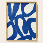 Abstract blue shapes pattern N02 Serving Tray Gallery Image 1