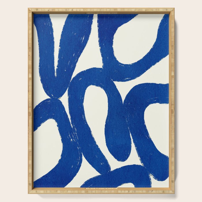 Abstract blue shapes pattern N02 Serving Tray Gallery Image 1