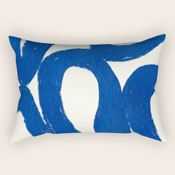 Abstract blue shapes pattern N02 Rectangular Pillow Gallery Image 1