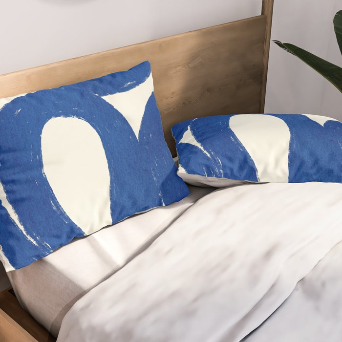 Abstract blue shapes pattern N02 Pillow Sham Gallery Image 2