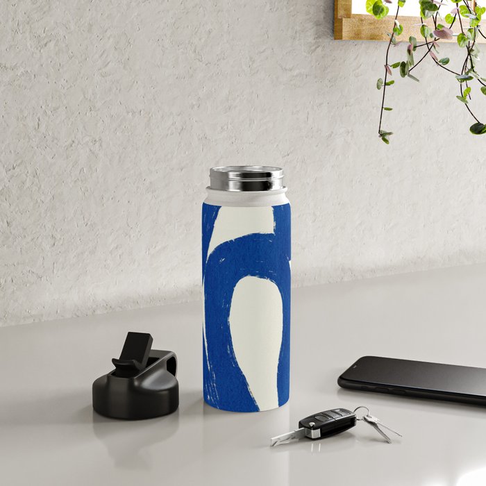 Abstract blue shapes pattern N02 Water Bottle Gallery Image 4