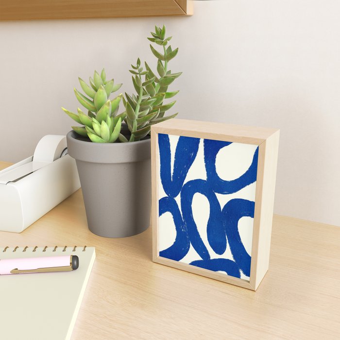 Abstract blue shapes pattern N02 Mini Art Print Gallery Image 2