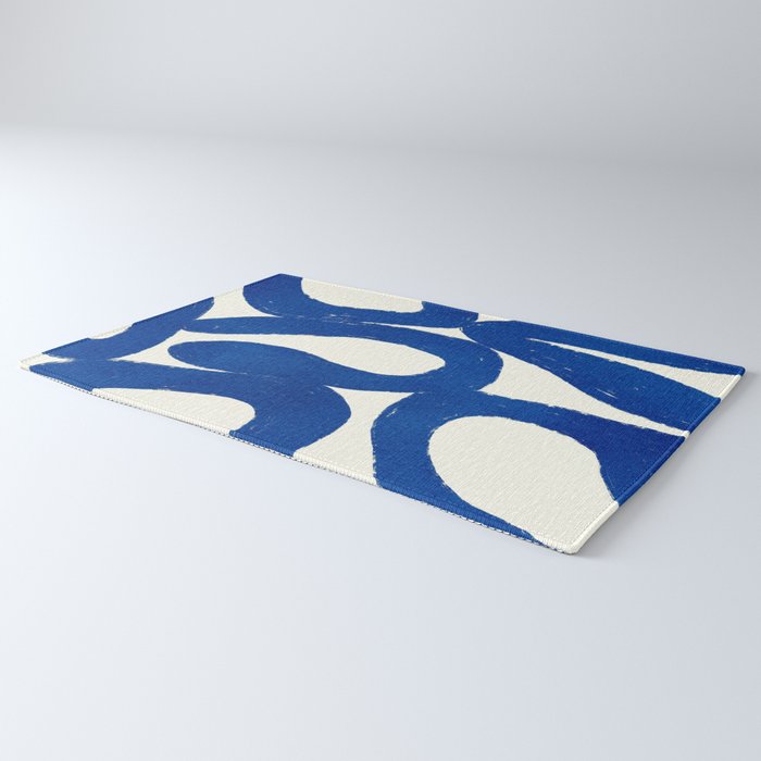 Abstract blue shapes pattern N02 Rug Gallery Image 3