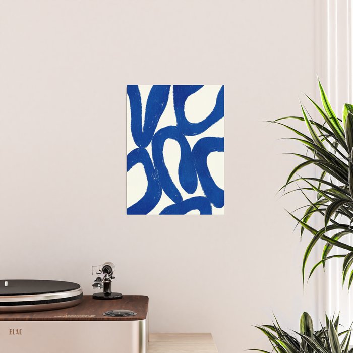 Abstract blue shapes pattern N02 Poster Gallery Image 2