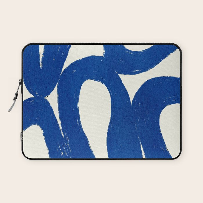 Abstract blue shapes pattern N02 Laptop Sleeve Gallery Image 1
