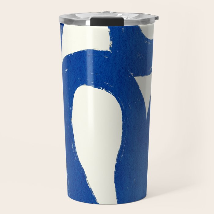 Abstract blue shapes pattern N02 Travel Mug Gallery Image 1