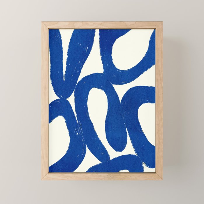 Abstract blue shapes pattern N02 Mini Art Print Gallery Image 1