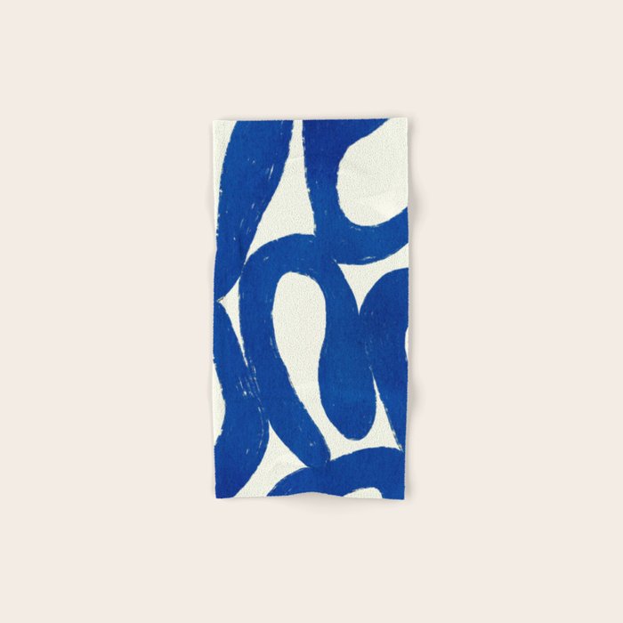 Abstract blue shapes pattern N02 Bath Towel Gallery Image 1