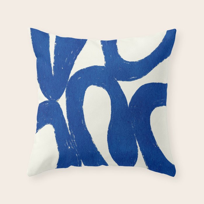 Abstract blue shapes pattern N02 Throw Pillow Gallery Image 6