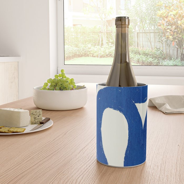 Abstract blue shapes pattern N02 Wine Chiller Gallery Image 4