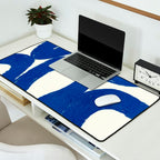 Abstract blue shapes pattern N02 Desk Mat Gallery Image 2