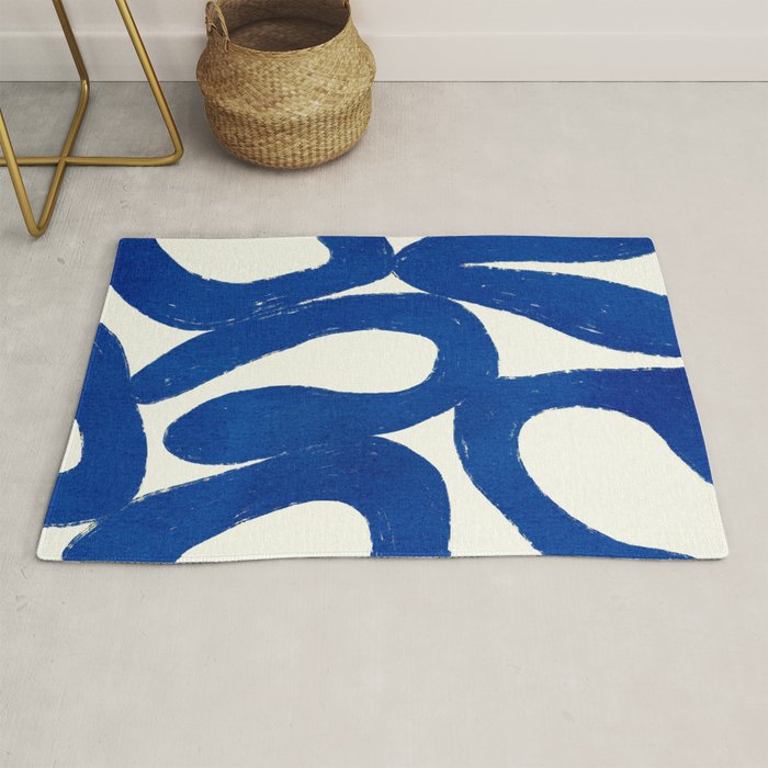 Abstract blue shapes pattern N02 Rug Gallery Image 1
