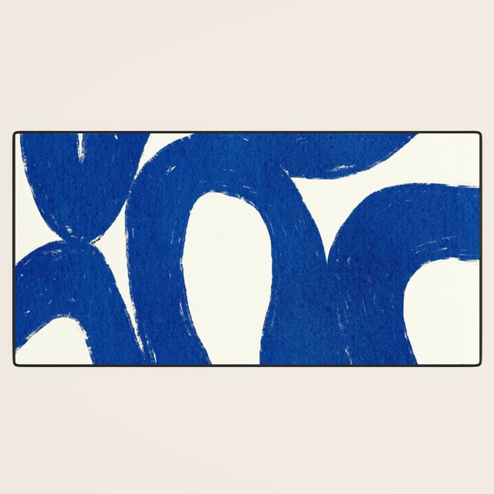 Abstract blue shapes pattern N02 Desk Mat Gallery Image 3
