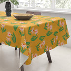 Pink Daisy Pattern - Yellow Tablecloth Gallery Image 3