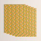 Pink Daisy Pattern - Yellow Wrapping Paper Gallery Image 3