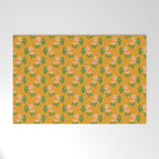 Pink Daisy Pattern - Yellow Welcome Mat Gallery Image 1