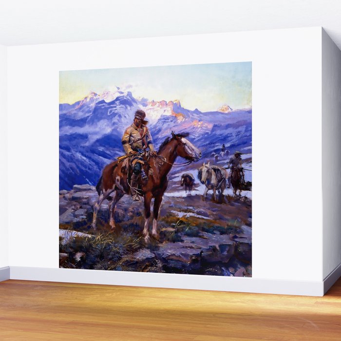 âThe Free Trappersâ by Charles M Russell Wall Mural Gallery Image 2